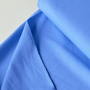 Stone-washed Sky Blue Organic Cotton Denim Fabric by the yard, 58 inches wide, 258 GSM