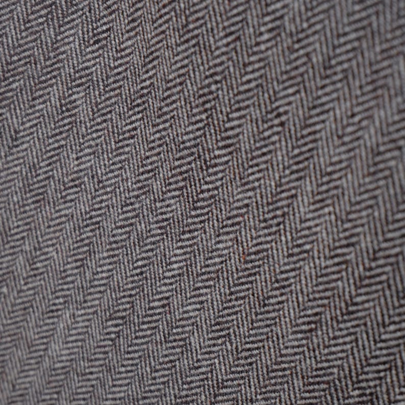 Yak Wool Herringbone Tweed Fabric by the yard: Brown, 58" Wide, 373 GSM image 6