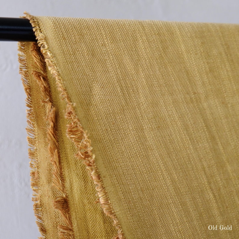 Handvävt tyg av brännässlor: Växtfärgad textil, 120 cm bred, 320 gsm Old Gold