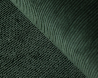 Dark Green Cotton Corduroy Fabric, 13 Wale, 58" Wide, 350 GSM
