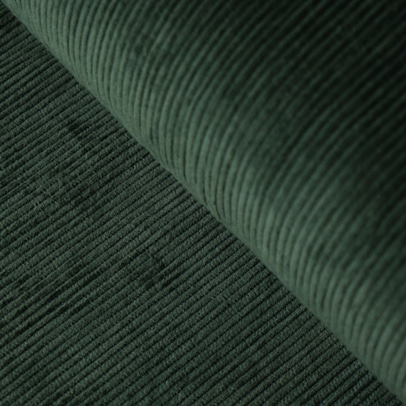 Dark Green Cotton Corduroy Fabric, 13 Wale, 58" Wide, 350 GSM