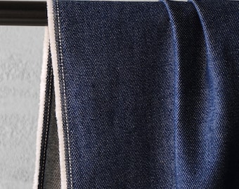 Selvedge Denim Fabric — Washed Indigo, 56" Wide, 14.5 oz (≈ 370 GSM)