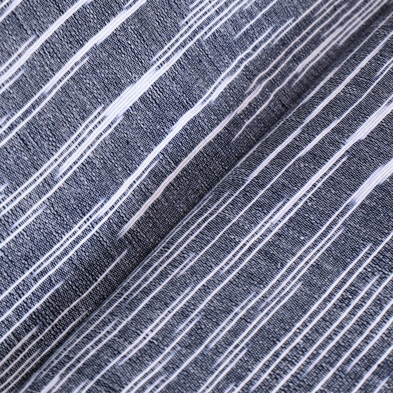Indigo Handwoven Kasuri Fabric, 45" Wide, 300 GSM image 2