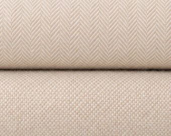Yak Wool Tweed Fabric by the yard: Beige, 58" Wide, 353 GSM
