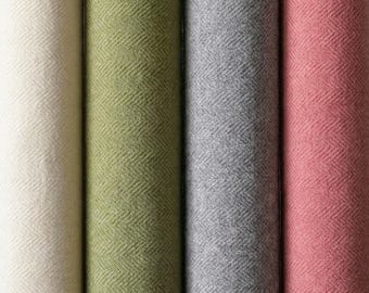 Heavyweight Merino Wool Herringbone Fabric, 390 GSM, 58” Wide