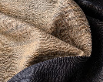 Reversible Handwoven Tussar Silk Fabric, 220 GSM Wild Silk, 44” Wide