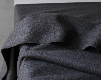Worstead-style Boiled Pure Wool Fabric, 56" Wide, 390 GSM (Charcoal Gray)