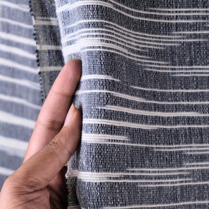 Indigo Handwoven Kasuri Fabric, 45" Wide, 300 GSM image 4