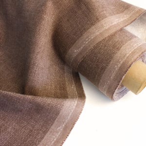 Naturally Dyed Brown Hemp Fabric by the yard, 58&quot; inches wide, 373 GSM