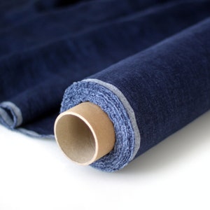 Stone-washed Organic Cotton Denim Fabric by the yard, 56" inches wide, 190 GSM