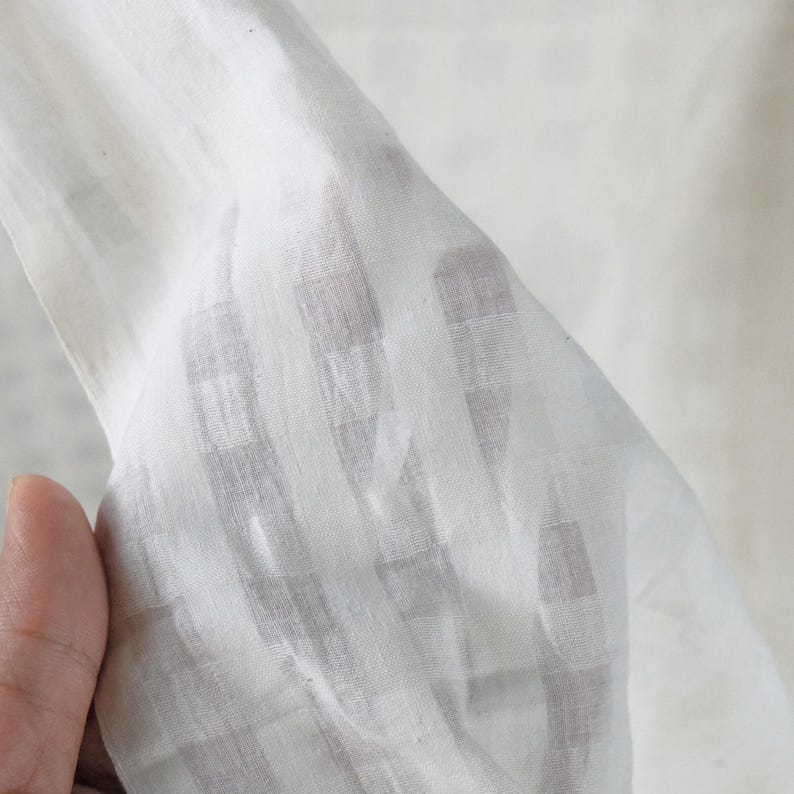 200-count Self-Checkered Bengal Muslin Cotton Fabric | 44" Wide | 90 GSM image 3