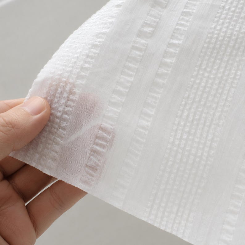 Cotton Seersucker Fabric — Lightweight | 58" Wide | 119 GSM image 4