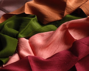 Tessuto di seta Habutai di gelso tagliato su misura / Seta 22-23 Momme / Larghezza 44” / 100 GSM