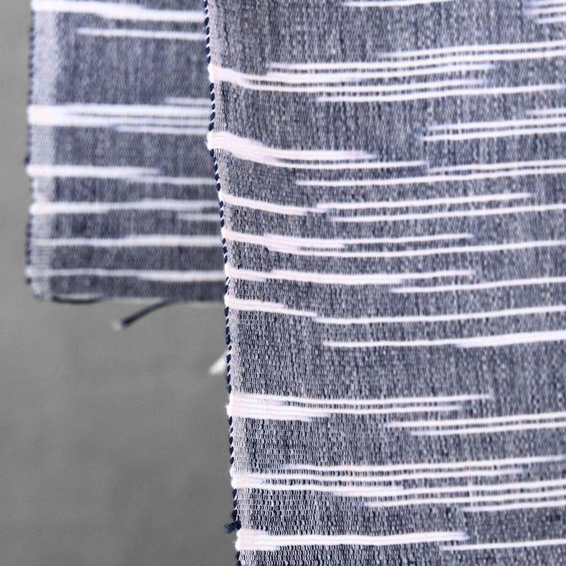 Indigo Handwoven Kasuri Fabric, 45" Wide, 300 GSM image 8