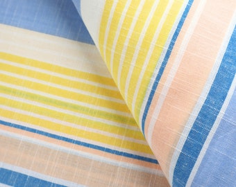 Handwoven Pastel Striped Bengal Cotton Fabric by the yard, 45" inches wide, 130 GSM