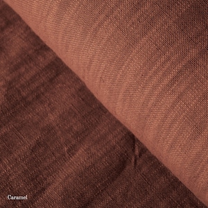 Handvävt tyg av brännässlor: Växtfärgad textil, 120 cm bred, 320 gsm Caramel
