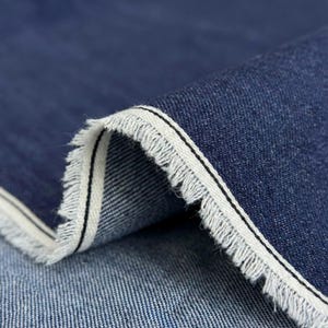 Indigo Stretch Denim Fabric by the Yard, 250 GSM, 56&quot; Wide