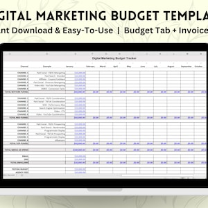 Digital Marketing Budget and Invoice Tracker Template | Excel Marketing Budget Template