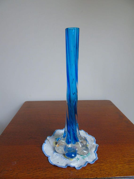 硝子 ガラス 花瓶 ブルー 螺旋 スパイラル 吹きガラス 硝子 ガラス 花瓶 ブルー 螺旋 スパイラル 吹きガラス