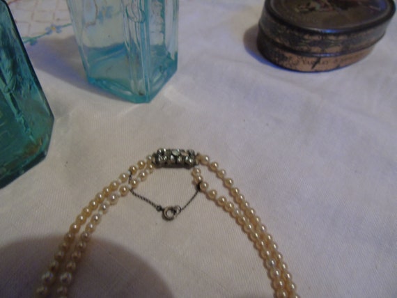 S C P   Silver clasp on a Two Strand Pearls, Diam… - image 4