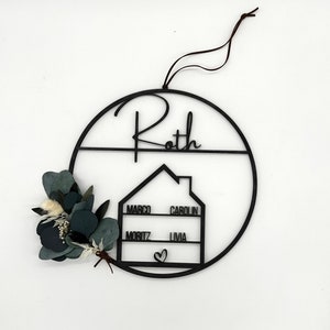 Personalized door wreath / family sign / family door wreath / wooden door sign