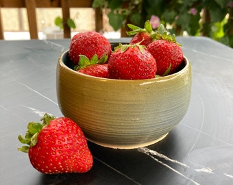 Berry Bowl | Ceramic Stoneware Pottery | Kitchen Dish | Dip, Salsa, Dessert Cup