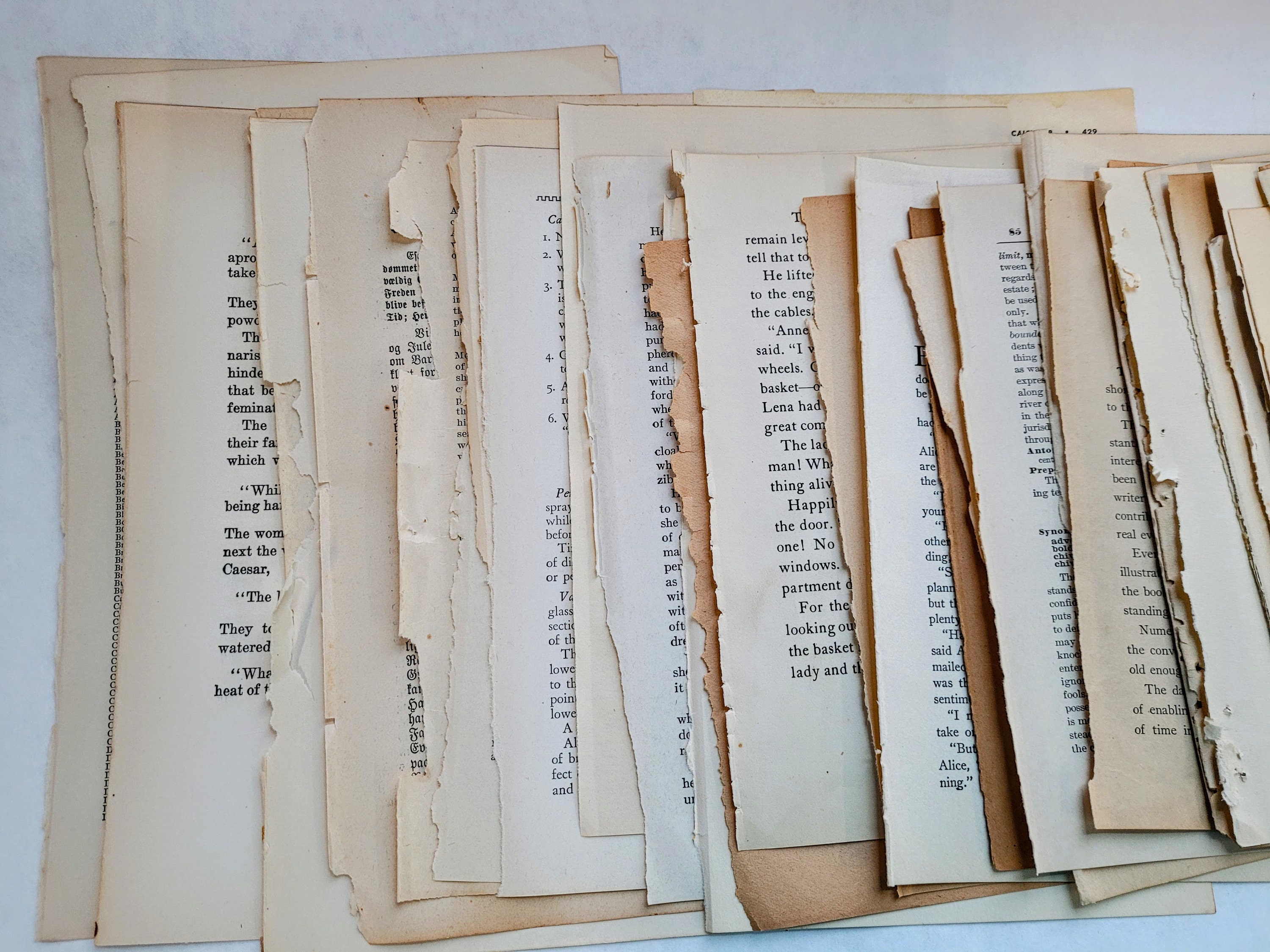 Bundle Pack Kit Unique Vintage Antique Book Pages for Junk