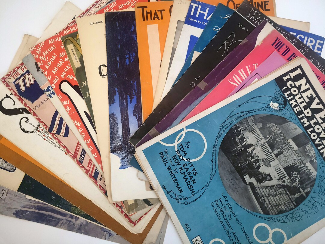 Lot of 5 Antique Vintage Old Piano Music Sheets Ephemera - Etsy