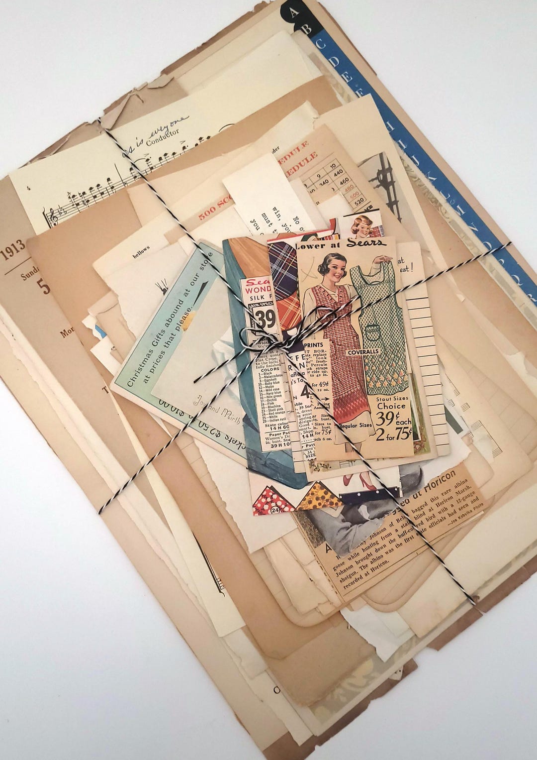 50+ Vintage and Antique Book Pages & Ephemera for Crafting Scrapbooking ...