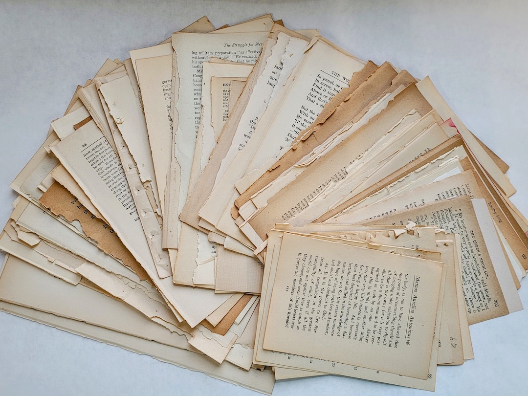 Bundle Pack Kit Unique Vintage Antique Book Pages for Junk