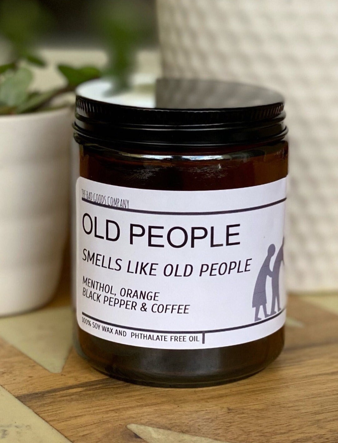 Old People Candle, Smells Like Old People bengay, Orange, Coffee and