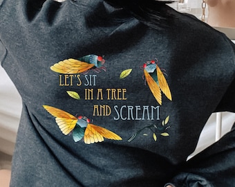 CICADA Sweatshirt, Insect Cottagecore Clothes, Shirt Gift for Her Him, Cicada Wings Shells, Brood X, Fairycore, Dark Academia, Goblincore