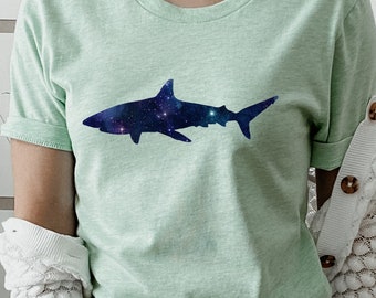 Camiseta Shark, Camisa Tiburón Espacial, Regalo Para Amante De Tiburón, Camisa Amante De Tiburón, Camisa Tiburón Celestial, Camisa Ocean Life, Camisa Vaporwave