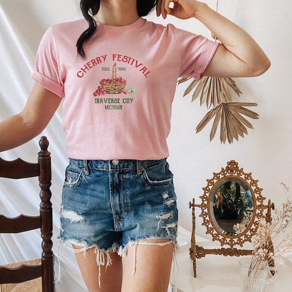 Cherry Shirt, Cherry Festival T Shirt, Michigan Shirt, Cherry Blossom Shirt, Up North Shirt, Vintage Shirt, Summer Shirt, Festival Shirt