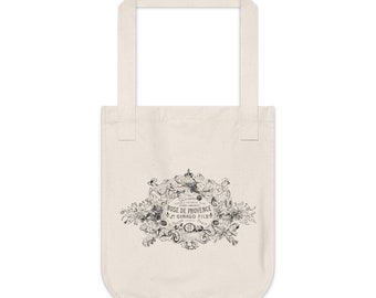 Rose de Provence Vintage Perfume Label Tote Bag, French Rose Tote, French Perfume Tote, Vintage Tote, Floral Tote, Reusable Shopping Bag