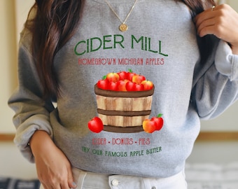 CIDER MILL Felpa, Apple Orchard Felpa, Apple Picking Felpa, Ladies Fall Sweatrt, Womens Unisex felpa