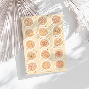 Foglio adesivo Kawaii Pizza / adesivi per diario, adesivi per pianificatore, adesivi per album, illustrazione, adesivi per cibo, calendario, snack