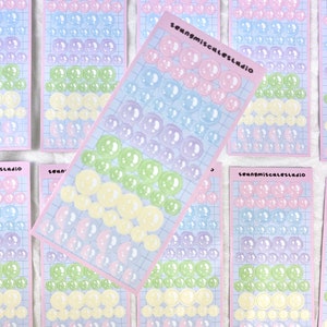 acryl bubble Stickers / seungmiscutestudio - Sticker - Aufkleber - Journal Deco - Kawaii Sticker - Kalender Aufkleber - Planner Sticker
