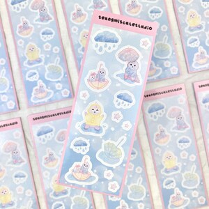 Pevania In The Rain / dino seungmiscutestudio - Adesivi - Aufkleber - Journal Deco - Adesivo Kawaii - Kalender Aufkleber - Adesivo Planner