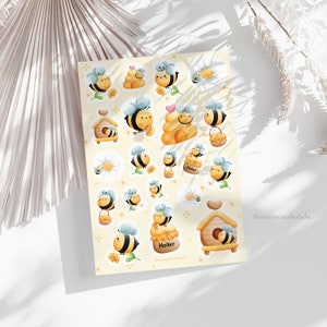 Bienen Sticker Blatt | Journal Aufkleber, Planner Sticker, Scrapbook Sticker, Sommer Sticker, Illustration, Sommer, Kalender, Tiere