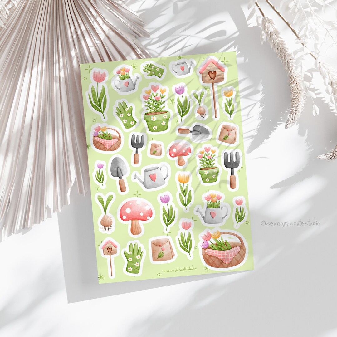 Spring Essentials Sticker Sheet | Journal Stickers, Planner Stickers ...