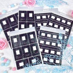 Film- und Musikstreifen schwarze Aufkleber / seungmiscutestudio - Journal Deco - Kawaii Sticker - Kalender Aufkleber - Planner Sticker