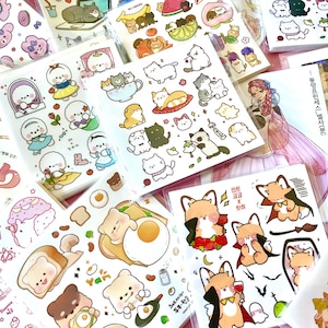 Borsa per fogli di adesivi coreani casuale / seungmiscutestudio - fogli di promemoria - coreano - adesivo - deco diario - penpalling - kawaii - adesivo kawaii