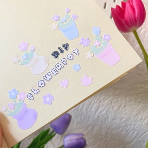 Adesivo per vaso di fiori fai da te / seungmiscutestudio - Adesivi - Aufkleber - Journal Deco - Adesivo Kawaii - Kalender - Adesivo Planner