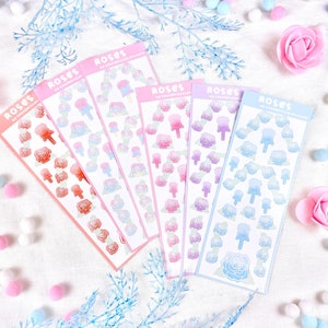 Roses Sticker / seungmiscutestudio - Sticker - Aufkleber - Journal Deco - Kawaii Sticker - Kalender Aufkleber - Planner Sticker