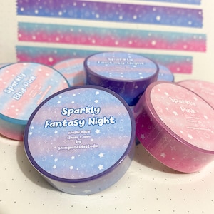 Sparkly BUNDLE Washi Tape / carino kawaii journaling nastro adesivo cancelleria estetica anime kpop bujo glitter holo regalo scrapbook fatto a mano