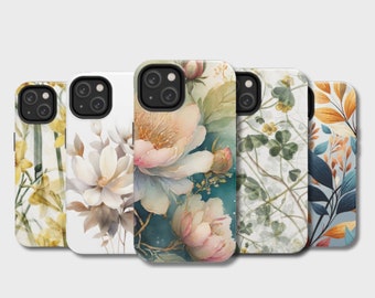 Watercolor Floral Wild Magnolia Lily Peonies Phone Case iPhone 14,13,12,11(Pro, Plus, Mini, Pro Max),iPhone X,XR,XS, iPhone 7,8 (Plus),SE