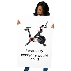 Poster per ciclismo indoor – Citazione "Se fosse facile..." / Arte murale motivazionale per palestra per appassionati di ciclismo, amanti della bici, decorazioni per il fitness
