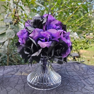 Bouquet - alternative bouquet - purple and black bouquet - gothic bouquet faux flowers