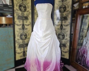 dyeing wedding dress pink Dying Thrifted Wedding Gowns Pink: Before & After!